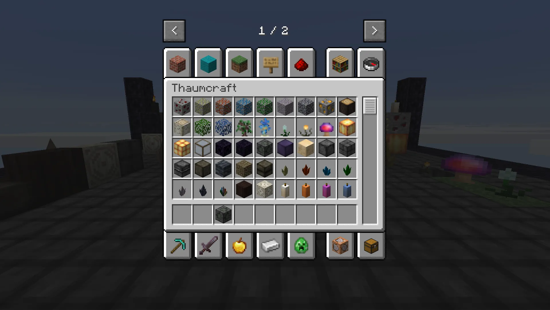 вкладка thaumcraft в творческом режиме